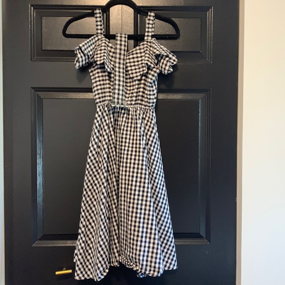 Black & white gingham dress